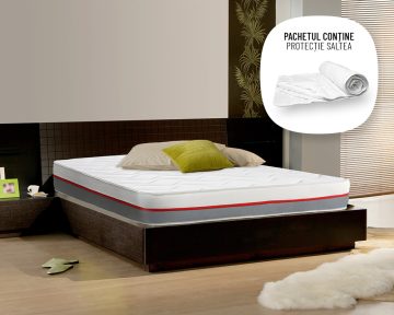 Saltea Ortopedica Bedora Memory 4in1 Pachet 120x200 cm, memory foam, medie/tare, 21 cm, anatomica, husa detasabila, lavabila, antialergica