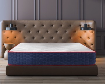 Saltea Ortopedica Bedora Cocos Polar Jeans 180x200 cm, memory foam, nuca de cocos, medie/tare, 22 cm, anatomica, husa detasabila, lavabila, antialergica