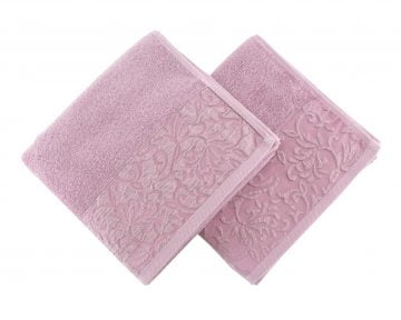 Set Prosoape De Maini Soft Kiss Burumcuk Dusty Rose, 100% bumbac, 2 bucati, roz, 50x90 cm