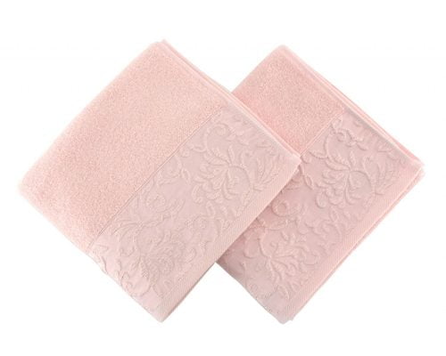 Set Prosoape De Maini Soft Kiss Burumcuk Pink, 100% bumbac, 2 bucati, roz, 50x90 cm