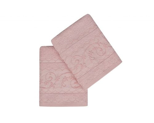 Set Prosoape De Maini Soft Kiss Lucca Pink, 100% bumbac, 2 bucati, roz, 50x90 cm