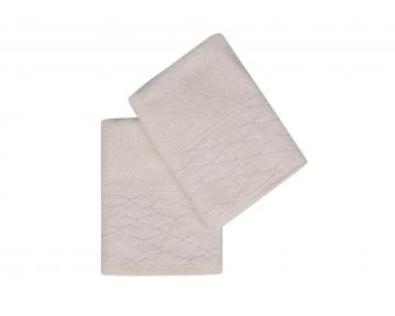 Set Prosoape De Maini Soft Kiss Menekse Stone, 100% bumbac, 2 bucati, crem, 50x90 cm