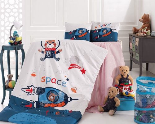 Lenjerie De Pat Nazenin Home Space, 100% bumbac ranforce, 4 piese, multicolor