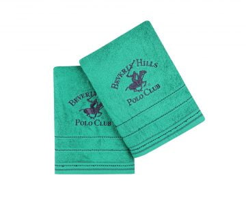 Set Prosoape De Baie Beverly Hills Polo Club Green, 100% bumbac, 2 bucati, verde, 70x140 cm