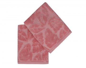 Set Prosoape De Maini Saheser Coral, 100% bumbac, 2 bucati, roz, 50x90 cm