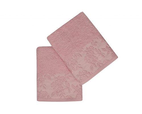 Set Prosoape De Maini Soft Kiss Pamela Pink, 100% bumbac, 2 bucati, roz, 50x90 cm