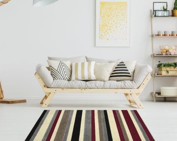 Covor Bedora Stark Silver-Maroon, 100% polipropilena, multicolor 120x160 cm