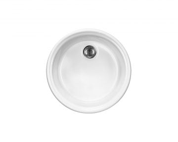 Chiuveta de bucatarie Deante Lusitano 445x445 mm, 1 cuva, rotunda, fara scurgator, ceramica, alb