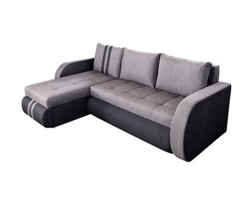 Coltar Extensibil Bedora Siena Duo 243x141x81 cm, lada de depozitare, reversibil, textil, antracit, gri