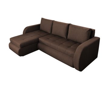 Coltar Extensibil Bedora Siena 243x141x81 cm, lada de depozitare, reversibil, textil, chocolate