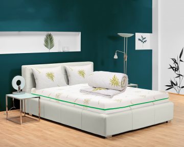 Saltea Ortopedica Bedora Relax Aloe Vera Free Air iSomn Pachet 140x200 cm, memory foam, medie/tare, 17 cm, anatomica, husa antialergica, tratat cu Aloe Vera