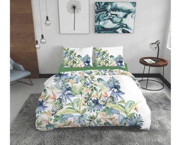 Lenjerie De Pat Jungle Bedora, 100% bumbac, pentru 2 persoane, multicolor