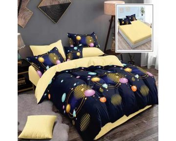 Lenjerie De Pat Galaxy Finet, textil 70% BBC, 6 piese, pentru 2 persoane, multicolor