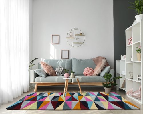 Covor Bedora Angles, dreptunghi, 100% lana, multicolor, finisat manual 1