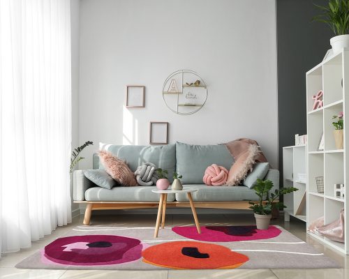 Covor Bedora Poppies, dreptunghi, 100% lana, multicolor, finisat manual 1