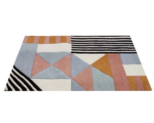 Covor Bedora Geometry, dreptunghi, 100% lana, multicolor, finisat manual 2