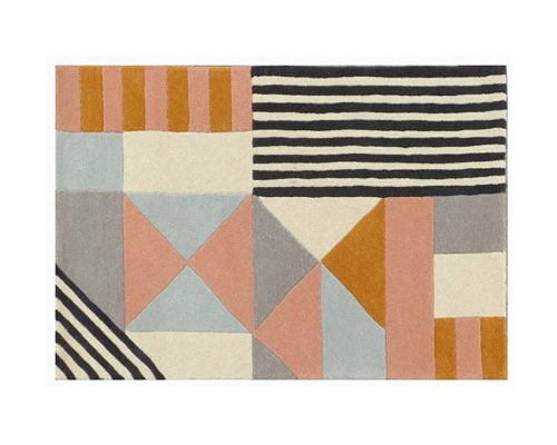 Covor Bedora Geometry, dreptunghi, 100% lana, multicolor, finisat manual 3