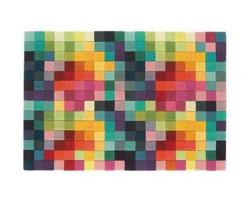 Covor Bedora Patch, dreptunghi, 100% lana, multicolor, finisat manual 3