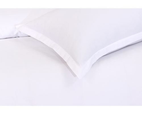 Lenjerie De Pat Dubla Bedora Bleach White Plain 240x240 cm, 4 piese, 100% bumbac, 400 TC, pentru 2 persoane, alb 4