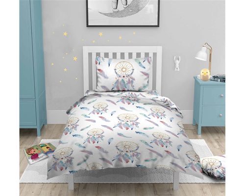 Lenjerie De Pat Bedora Small Catcher 160x220 cm, 3 piese, 100% bumbac, pentru 1 persoana, multicolor