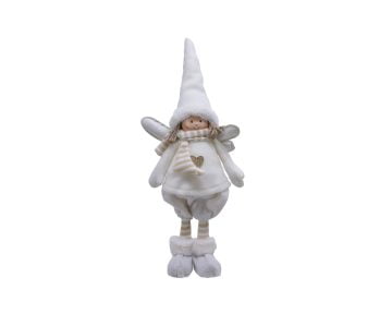 Decoratiune Decoris Angel Pants, 16,5x8x35 cm, poliester, alb