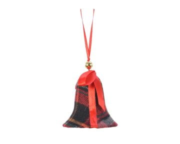 Decoratiune Decoris Bell, 9x8 cm, poliester, rosu/negru