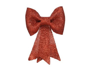 Decoratiune Bow Glitters Decoris , 5x22x30 cm, plastic, rosu