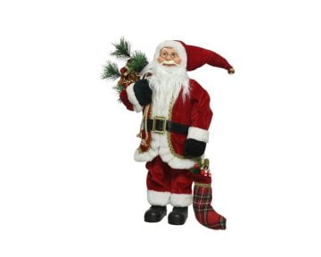 Decoratiune Decoris Classic Santa, 60 cm, poliester, rosu