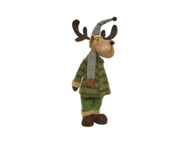 Decoratiune Decoris Deer Hat Scarf, 16x29x67 cm, poliester, maro/verde