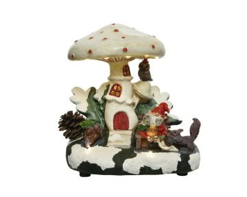 Decoratiune Luminoasa Gnome House Lumineo, 19x22 cm, 16 Led-uri, multicolor
