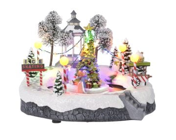 Decoratiune Luminoasa Lumineo Winter Ice Skating, 23,5x26x19 cm, multicolor