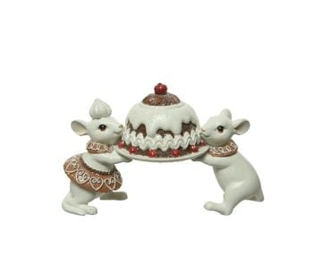 Decoratiune Decoris Mouse Gingerbread, 14x9 cm, poliamida, multicolor
