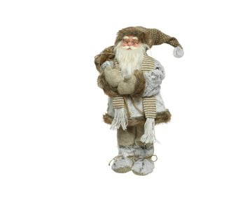 Decoratiune Decoris Santa Scarf, 45 cm, poliester, maro