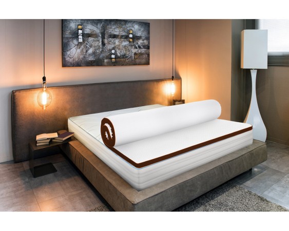 Topper Bedora Leon Dual Confort 80x190 cm, medie/moale, 8 cm, husa detasabila, lavabila, antialergica